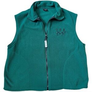Vintage USA Olympics Fleece Vest 🇺🇸 Olympic Rings | Made in USA | L